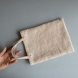 mini bag #natural〈草木染め手織り布のミニバッグ〉 1枚目の画像