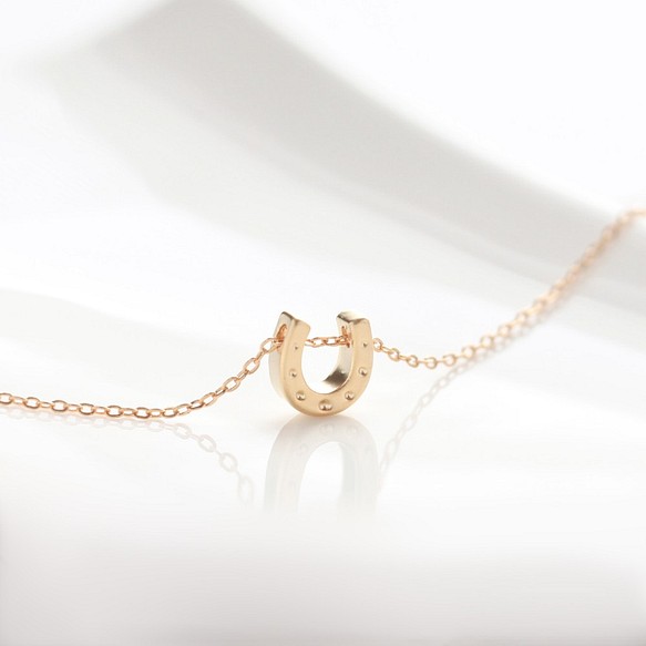 14kgf Lucky Horseshoe Necklace - ラッキー ホースシューネックレス 1枚目の画像