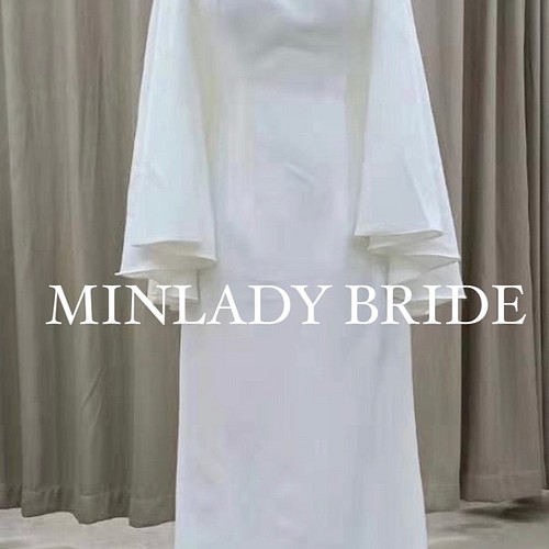 オフショル 袖コンシャス ロングドレス #ma262p2 ドレス MINLADY BRIDE