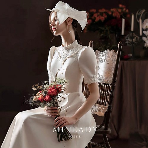 ma532 フレンチアンティーク ウェディングドレス ドレス MINLADY BRIDE 