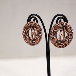 繩紋“直接耳環耳環”（659-507 / 純銅製成） 第1張的照片