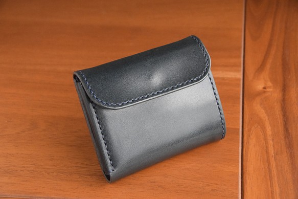 《受注生産》コンパクトウォレット　3つ折り財布　オールレザー　手縫い 1枚目の画像