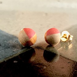 鑲嵌耳環 [瓢蟲]<pnk×yel×pnk marble> 第1張的照片