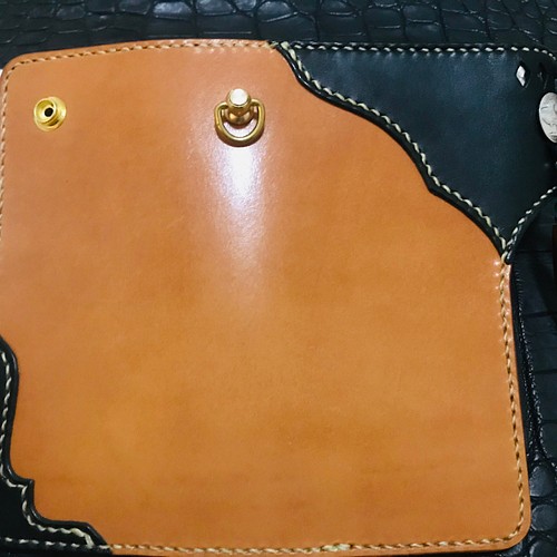 Gravy Leather 栃木レザー サドルレザー バイカー ウォレット パイソン