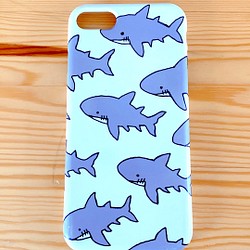 サメだらけ ホオジロザメ iPhoneケース 1枚目の画像