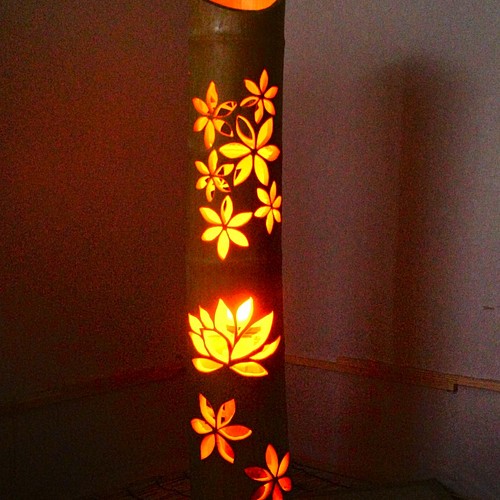 竹ランプ 〜〜揺らぎの炎花〜〜 照明（ライト）・ランプ sada 通販 