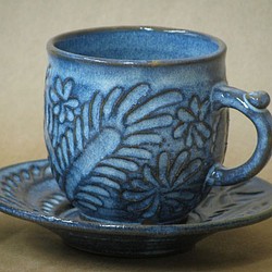 青萩釉コーヒー碗皿 1枚目の画像
