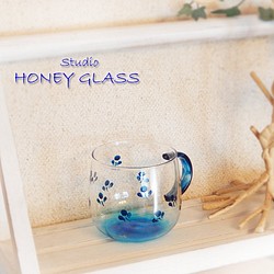ガラスのマグカップ　～Flowerrain (絵付けガラス) 1枚目の画像
