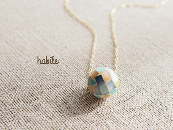 blue modaic shell / necklace 1枚目の画像