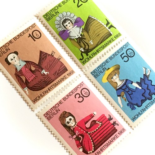 鳥の切手4種セット（未使用外国切手・未使用古切手）｜ アンティーク 