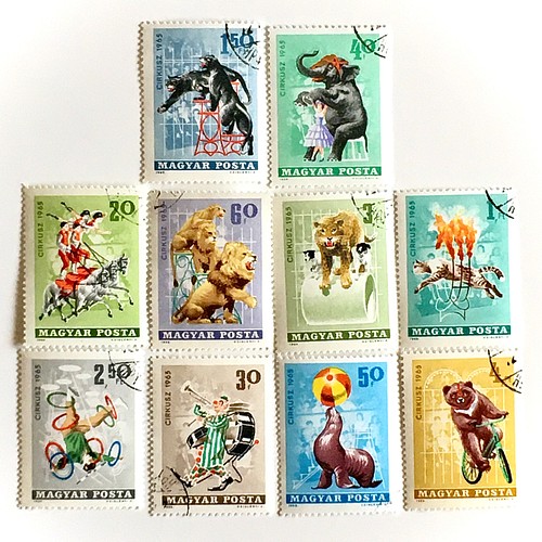 サーカスの切手10種セット（外国切手・古切手）｜ アンティーク 