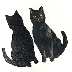 黑貓木製零件，裝飾零件，木製凸圓形|美國 第1張的照片