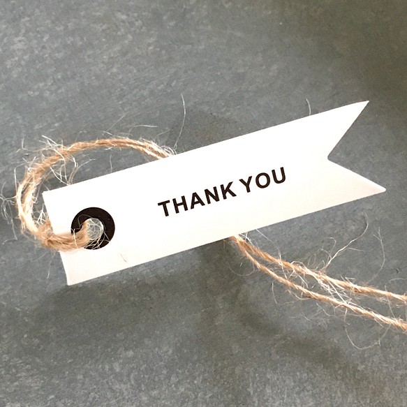 帶有麻繩“THANK YOU”（謝謝）的禮品標籤/留言標籤 20 件套 | 包裝用品 第1張的照片