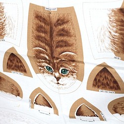 面板面料絲帶貓（藍色）|手工毛絨玩俱生產面料（美國） 第1張的照片