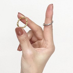 Handmade Texturedリング、指輪【選べる2色】IMR207 1枚目の画像