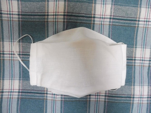 夏マスク♪舟形マスク 立体ボックス型♪日本製さらし綿100％コットン作　呼吸快適 汗速乾　めがね曇らない 薄地汗かき必需 1枚目の画像