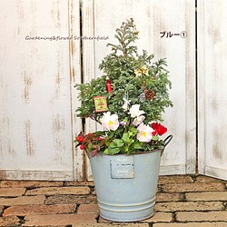 現品販売 季節の花寄せ植え コニファー シクラメン フリルパンジー クリスマスツリー ナチュラル アンティーク調 ブリキ その他インテリア雑貨 Lavenderherb 通販 Creema クリーマ ハンドメイド 手作り クラフト作品の販売サイト