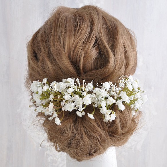 かすみ草の髪飾り 6本セット 成人式 卒業式 結婚式 髪飾り