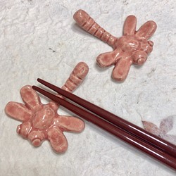 陶器 箸置き　赤とんぼ・２個セット【Ha004】 1枚目の画像