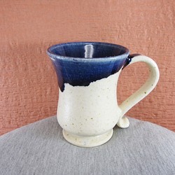 陶器マグカップ・トランジスタ（白＋青） 1枚目の画像