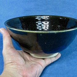 陶器 ラーメンどんぶり ルリ＋茶その１　【190904】 1枚目の画像