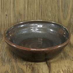 陶器 平型中鉢 織部釉窯変【200602】 1枚目の画像