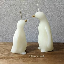 《再入荷》ペンギンの蜜蝋キャンドル【親子セット】 1枚目の画像