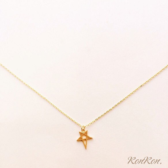 （K14GP）Stylish Star necklace＊44.8cm 1枚目の画像