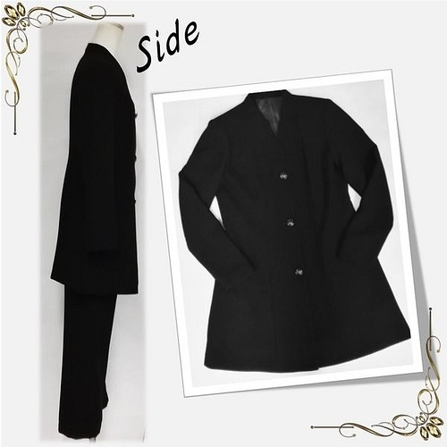 セール限定商品 ブラックフォーマル　パンツスーツ　日本製　喪服　礼服　136701-LL パンツスーツ上下