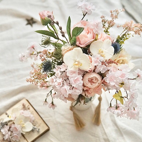 bouquet 桜と胡蝶蘭のブーケ　ウェディング　前撮り　ドライフラワー　白無垢　桜　胡蝶蘭　ギフト
