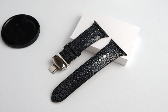 【高級革使用】スティングレイ　エイ革　スターマーク　Applewatchベルト　腕時計 バンド　本革