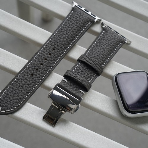 高級革使用Apple Watchベルト 時計ベルト グレー色 レザー 