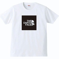 【送料無料】【新品】THE DARTH FACE Tシャツ おもしろ パロディ 白 ホワイト プレゼント メンズ 1枚目の画像