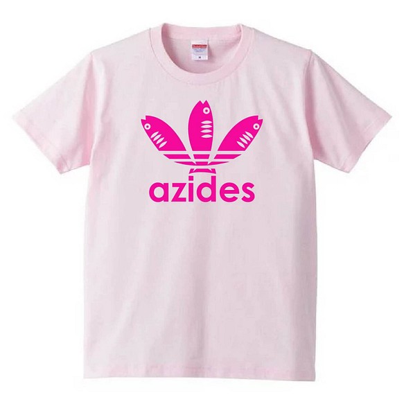 【送料無料】【新品】azides アジデス Tシャツ おもしろ パロディ ピンク プレゼント 1枚目の画像