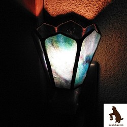 フットランプ(もだんろまん 宙彩花) ステンドグラスのおやすみランプ 1枚目の画像