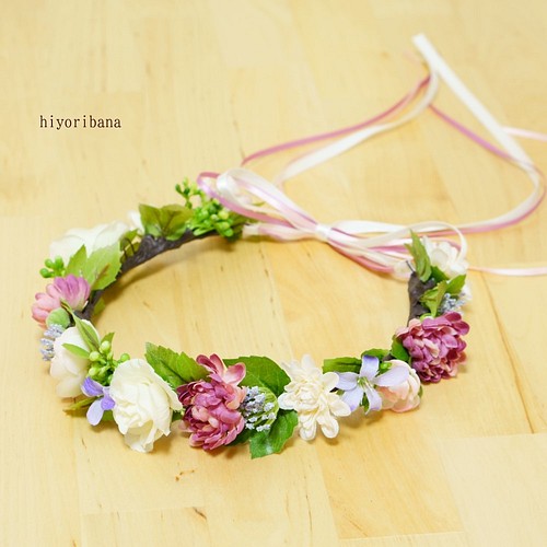 Kids花かんむり Green Pink 雑貨 その他 日和花 Hiyoribana 通販 Creema クリーマ ハンドメイド 手作り クラフト作品の販売サイト