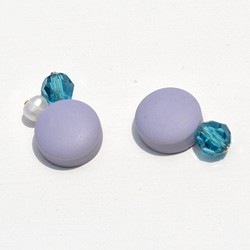 〇插式 ・夾式耳環<紫羅蘭 藍綠> 第1張的照片