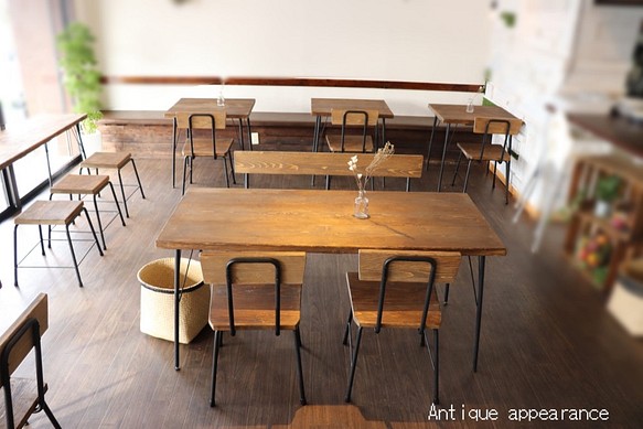 お店様向き用プラン　アンティーク風ダイニングテーブル・鉄脚アイアン　テーブル 1枚目の画像