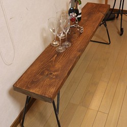 ベンチ【W1250×D230】アンティーク風ダイニングテーブル用ベンチ鉄脚アイアン 1枚目の画像