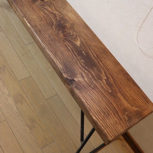 一枚板ベンチ【W1250×D230】ローテーブル アンティーク風ダイニング 