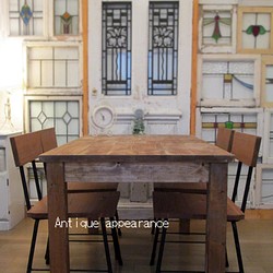 木製 横1200×奥行700　アンティーク風テーブル　木足　ダイニングテーブル　 1枚目の画像
