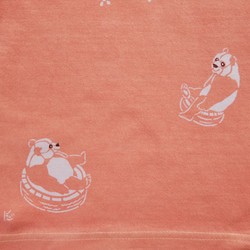 型染め80㎝動物Tシャツ ～パンダ～ オレンジ 1枚目の画像
