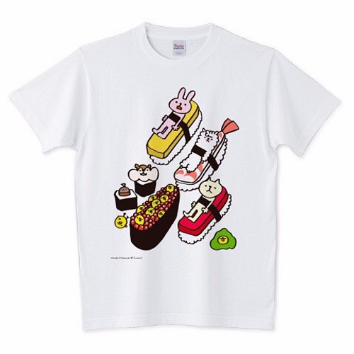 この 5つの寿司 １ 食べたいのはどれですか オーダーtシャツ 寿司 Tシャツ カットソー そらな 通販 Creema クリーマ ハンドメイド 手作り クラフト作品の販売サイト