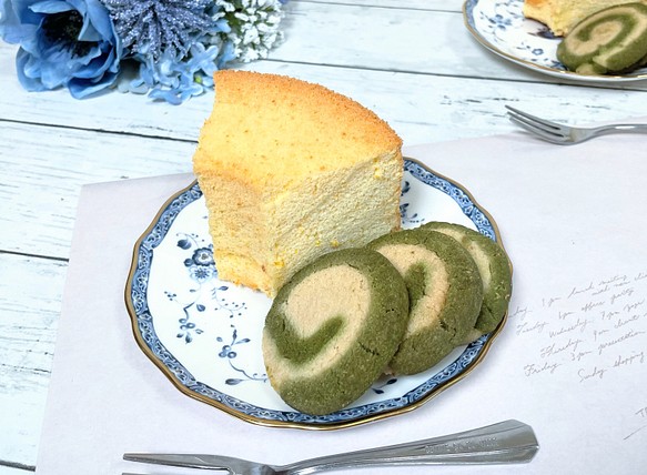 レモンシフォンケーキ＆抹茶,日本茶クッキーのプチギフトセット 1枚目の画像