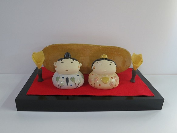 Puffy chicks set P-173 ceramic /hina dolls/hinawa 第1張的照片
