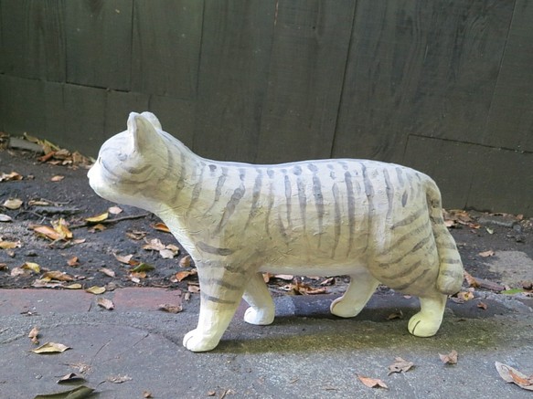 歩きねこ（白サバトラ） Ｏ-373-3 陶製 emmanuelfranca.com.br