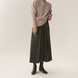 エコレザーのプリーツスカート/1065002 1枚目の画像