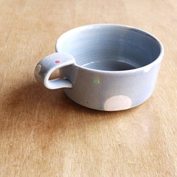 シチューカップ(白×ローズ水玉） 1枚目の画像