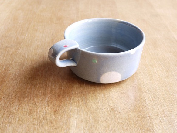 シチューカップ(白×ローズ水玉） 1枚目の画像