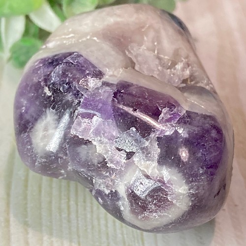 希少】シェブロンアメジスト ケープ 紫水晶 握り石 タンブル 大 天然石 